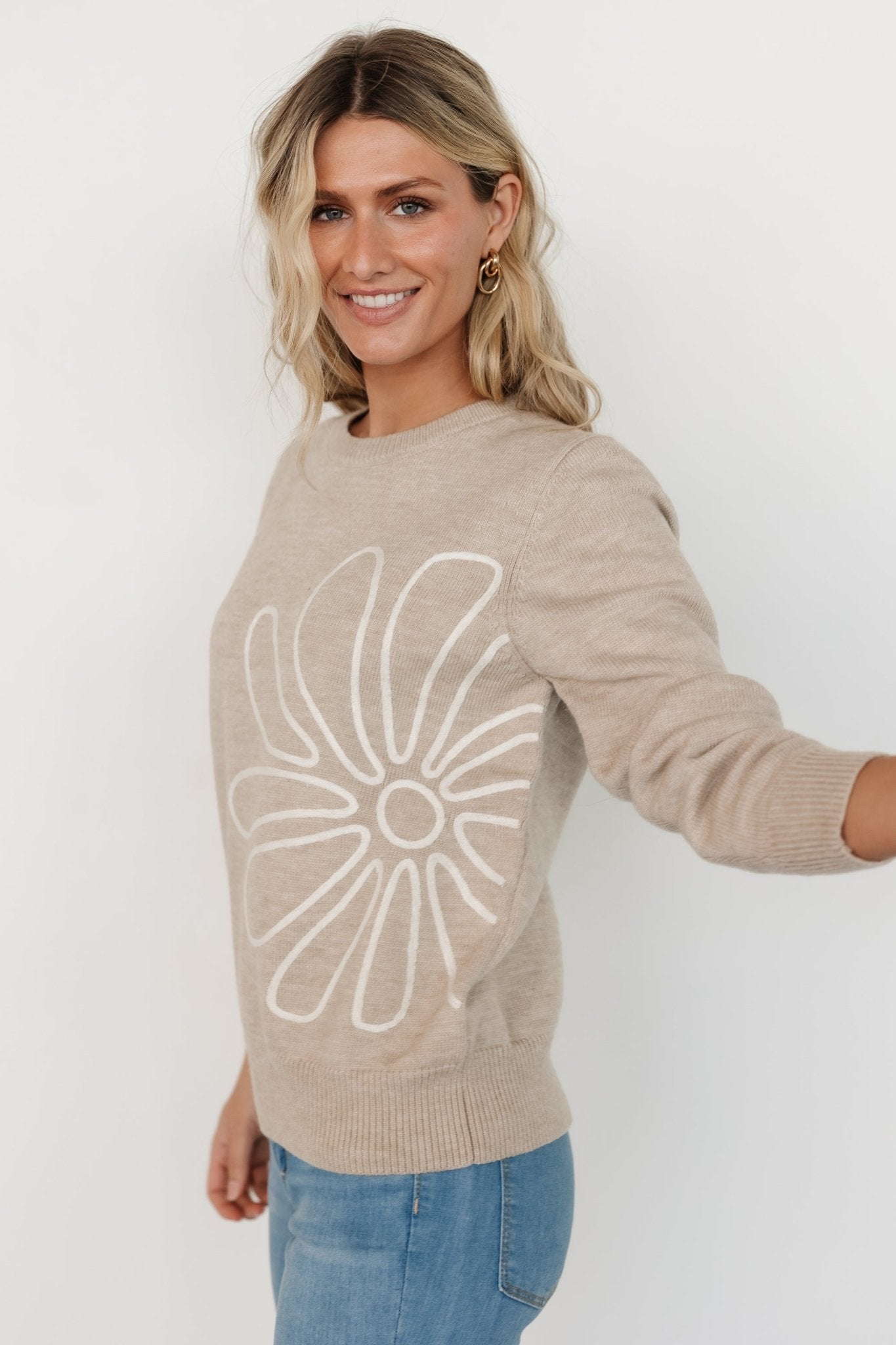 Cherish Flower Sweater | Natural - Baltic Born