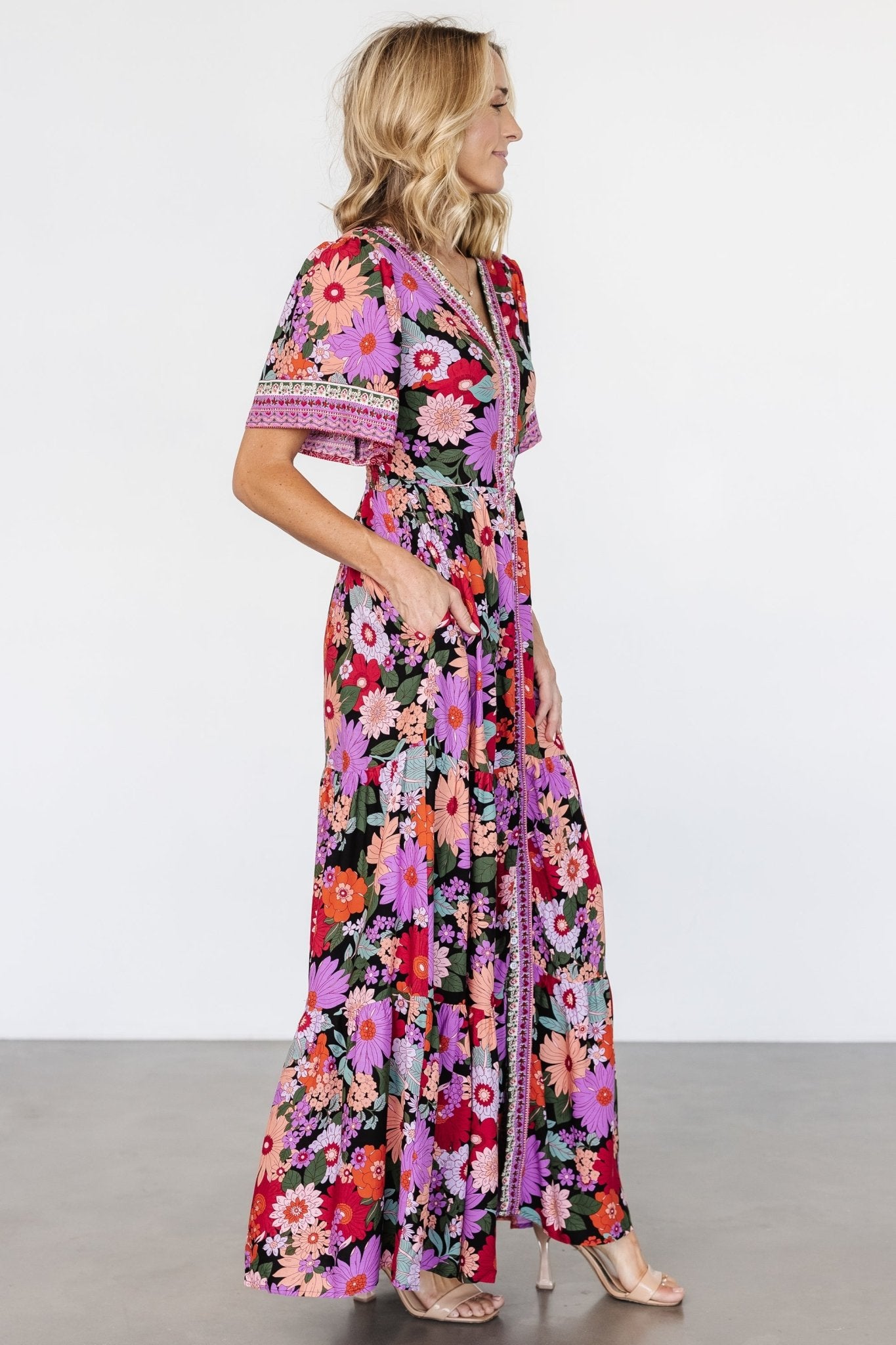 Cheryl Maxi Dress | Black Multi - Baltic Born