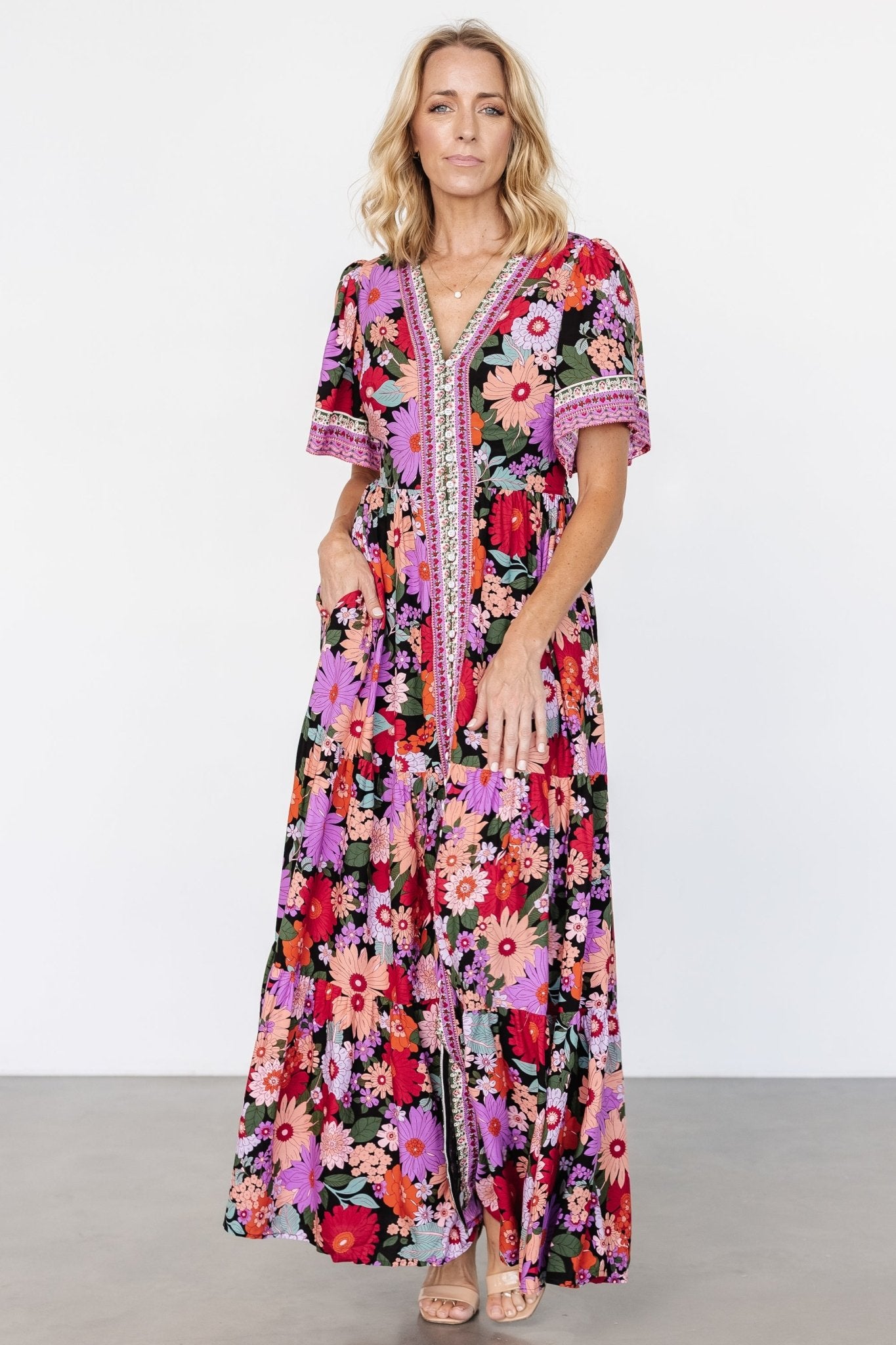 Cheryl Maxi Dress | Black Multi - Baltic Born