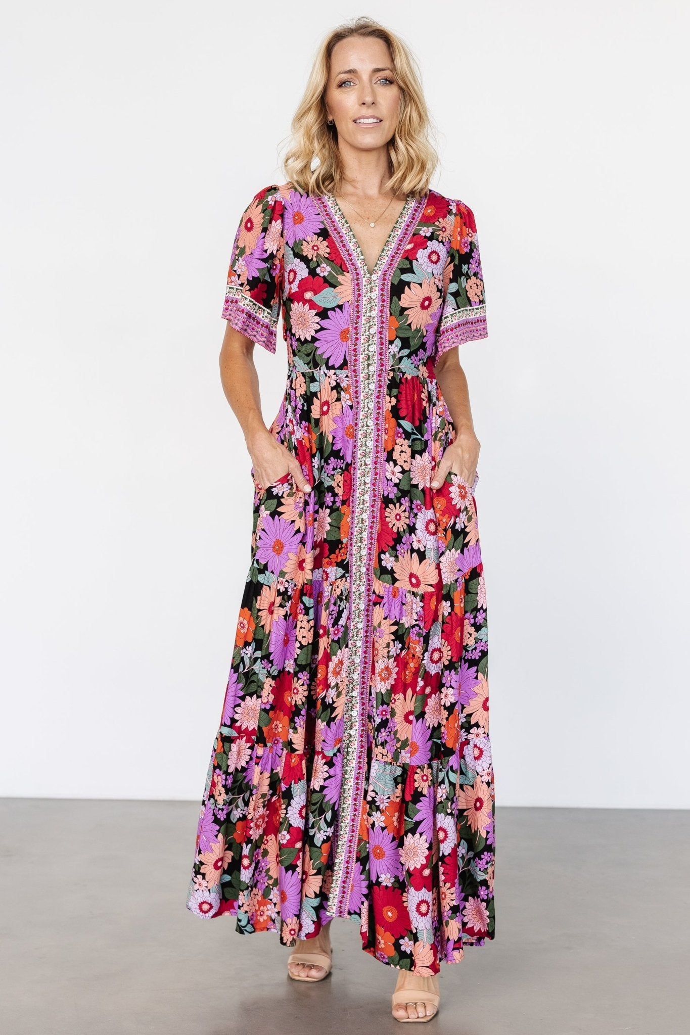 Cheryl Maxi Dress | Black Multi - Baltic Born