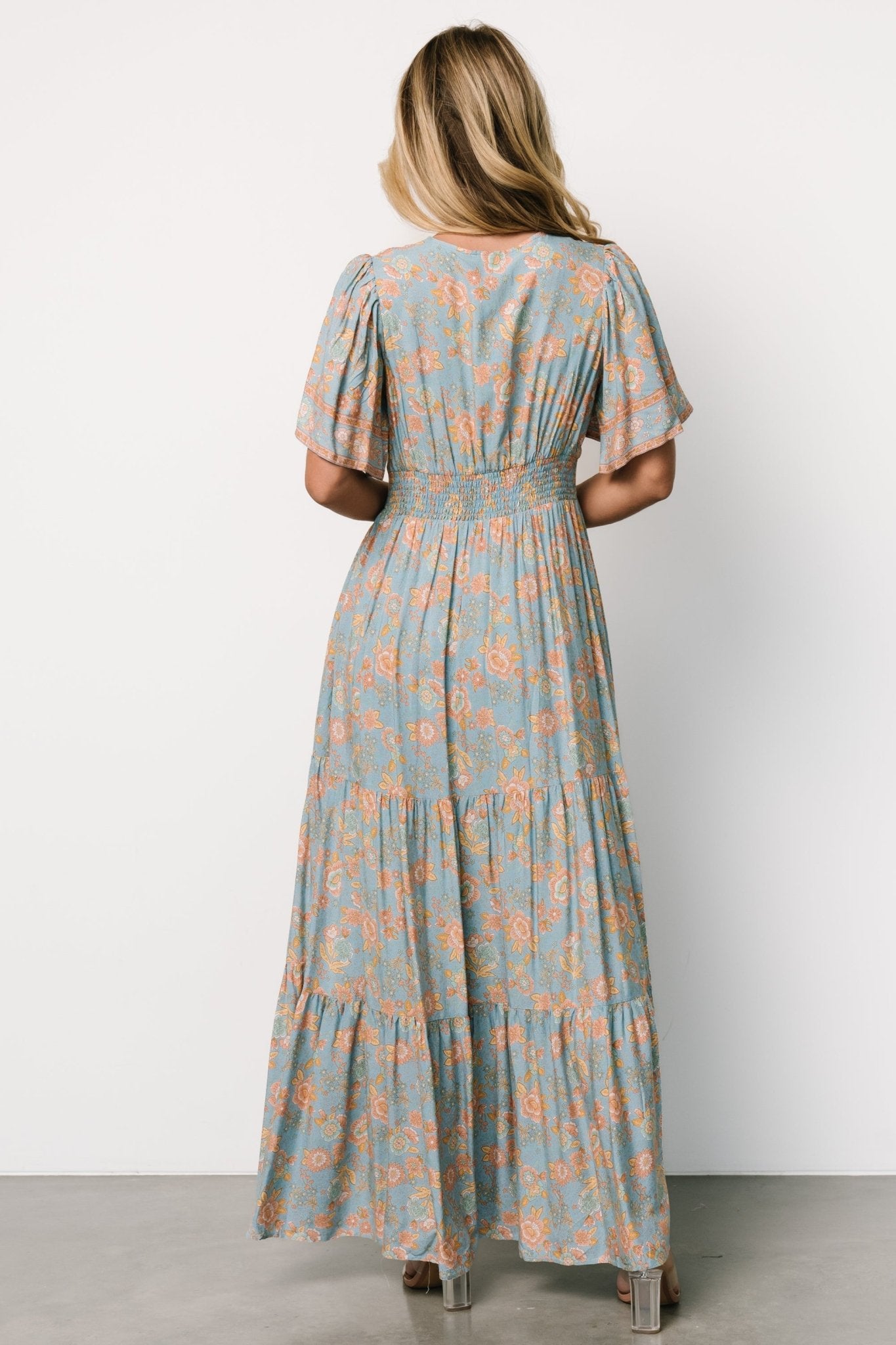 Cheryl Maxi Dress | Dusty Blue Floral - Baltic Born