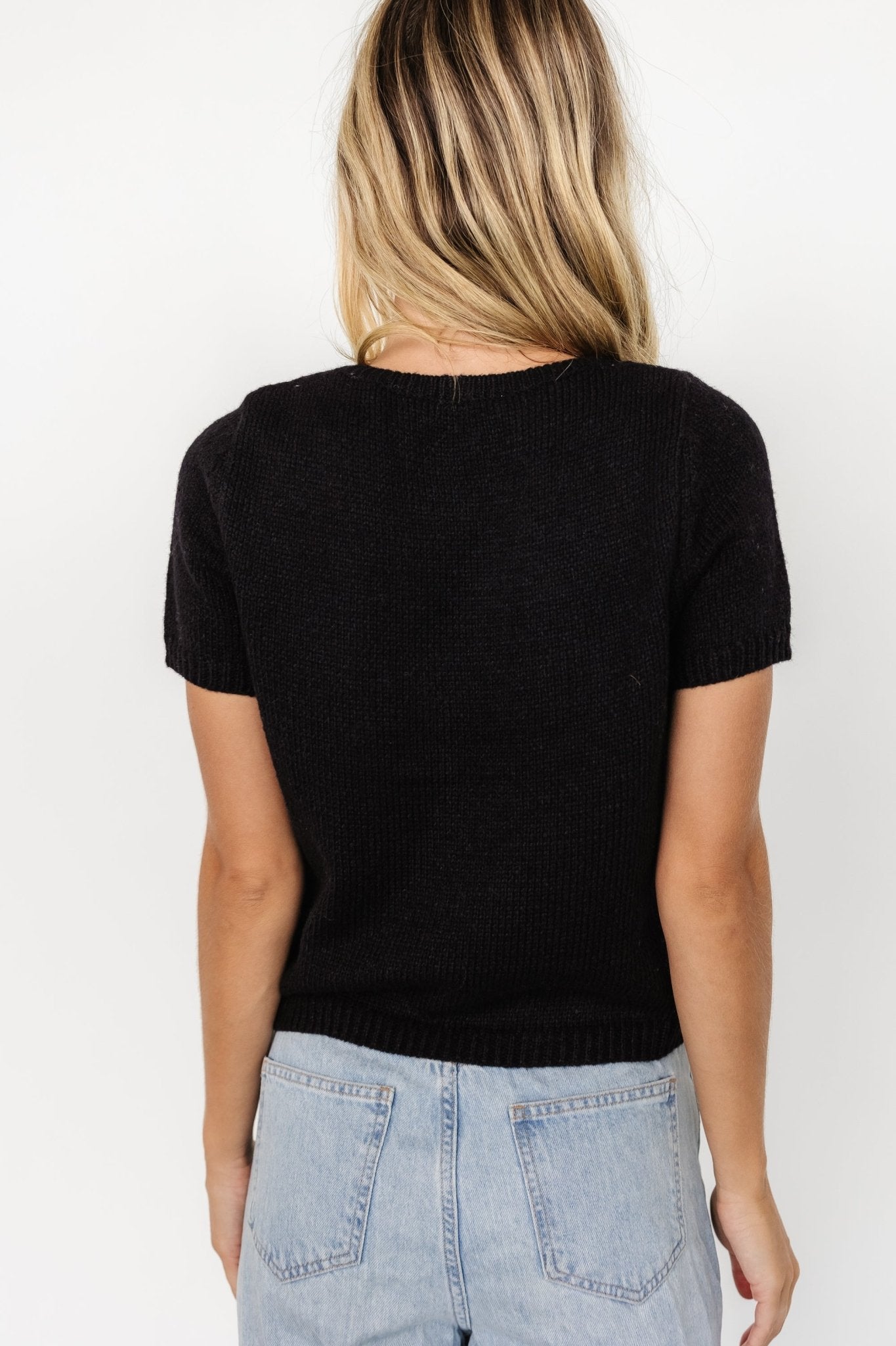 Chloe Bow Sweater | Black - Baltic Born