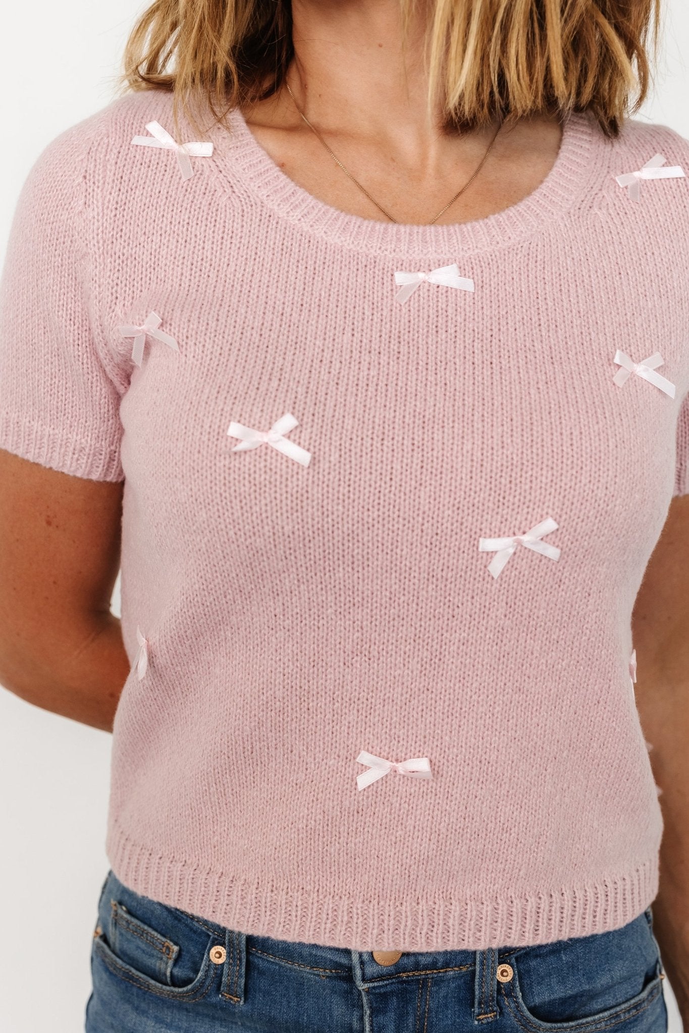 Chloe Bow Sweater | Blush - Baltic Born