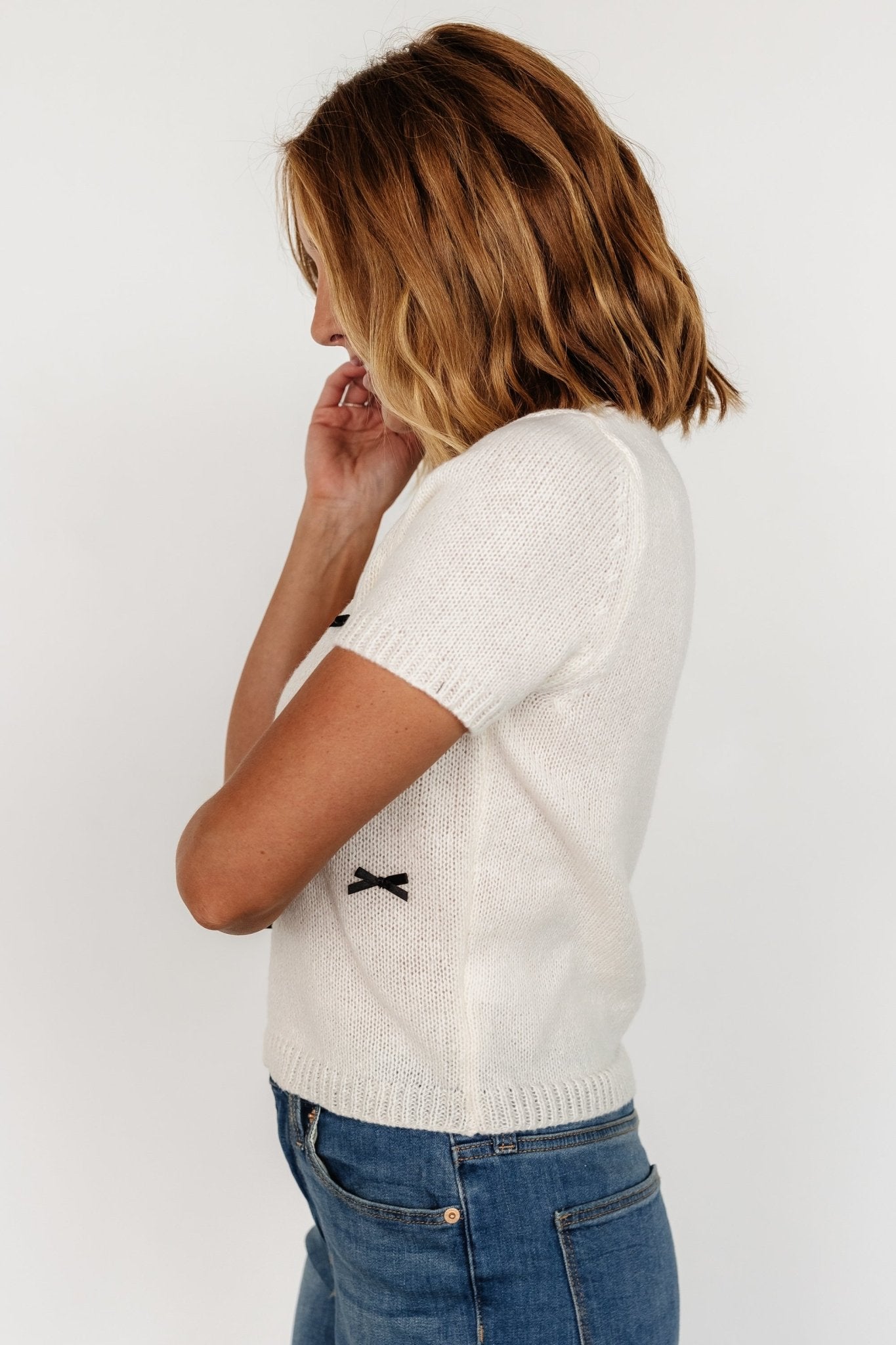 Chloe Bow Sweater | Cream - Baltic Born