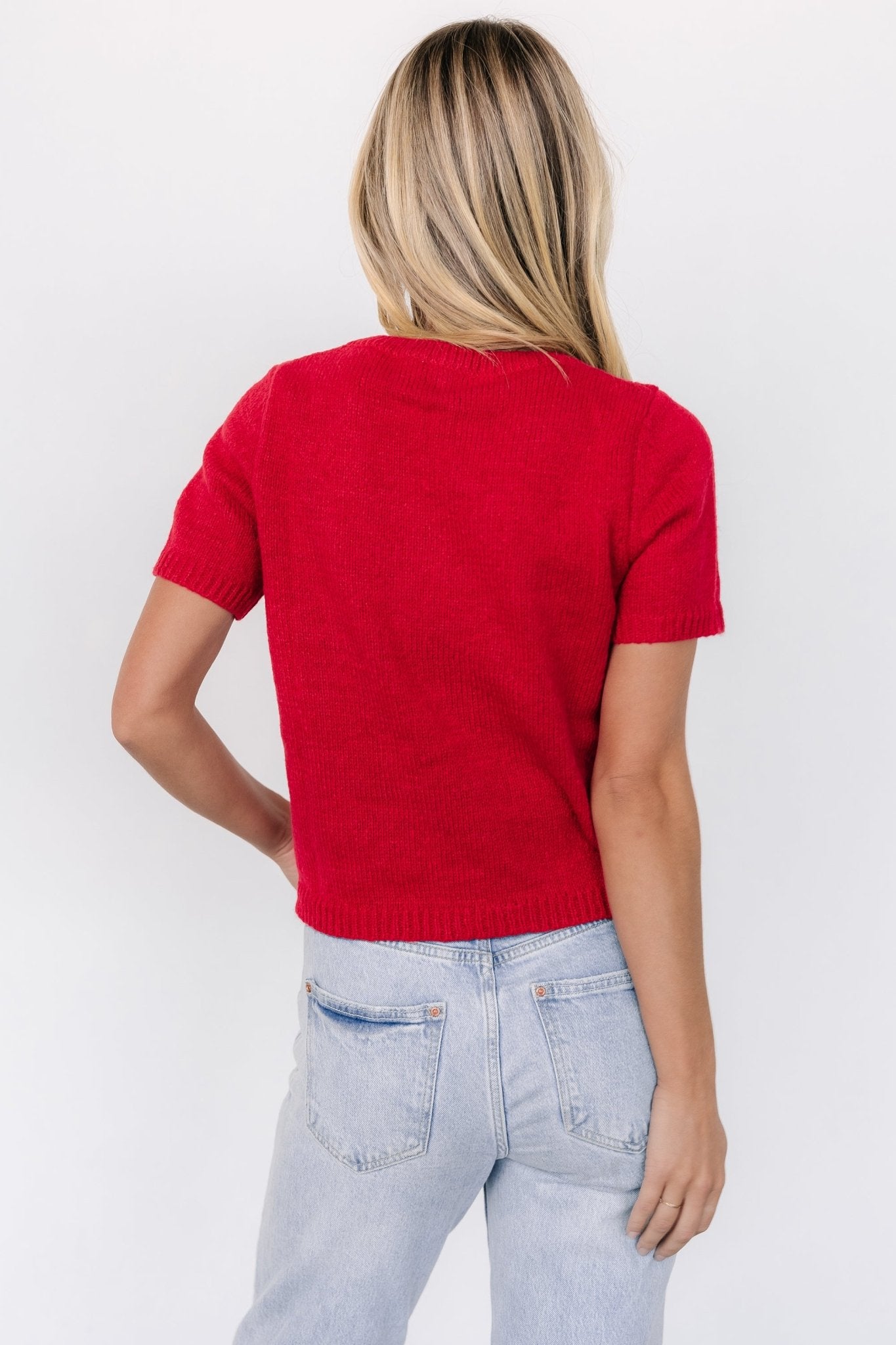 Chloe Bow Sweater | Red - Baltic Born