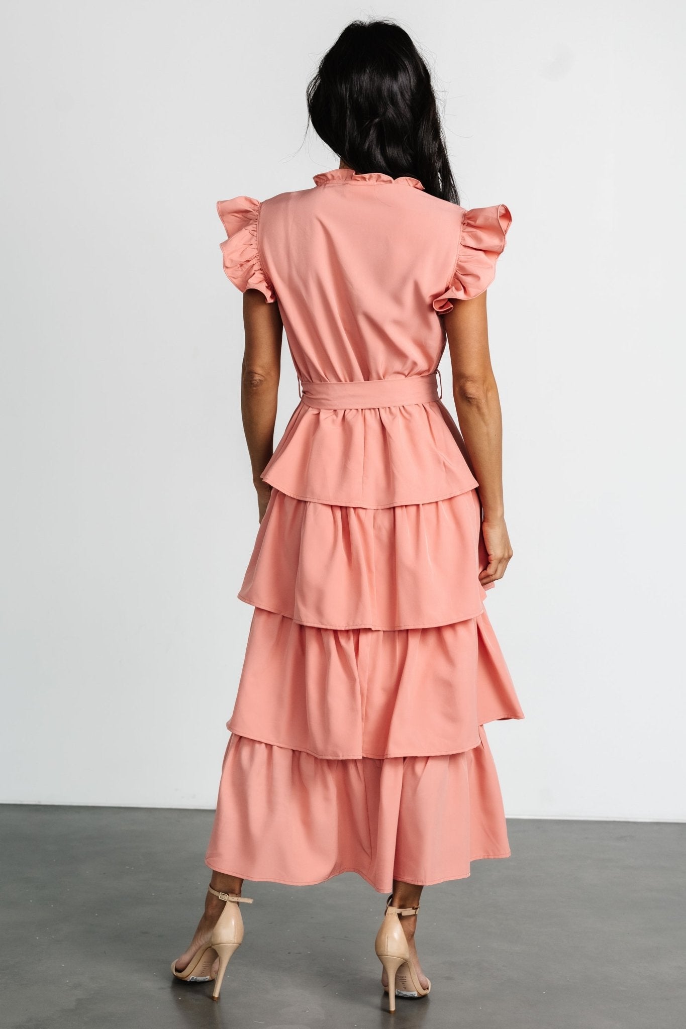 Chrysanthi Tiered Dress | Dusty Coral - Baltic Born