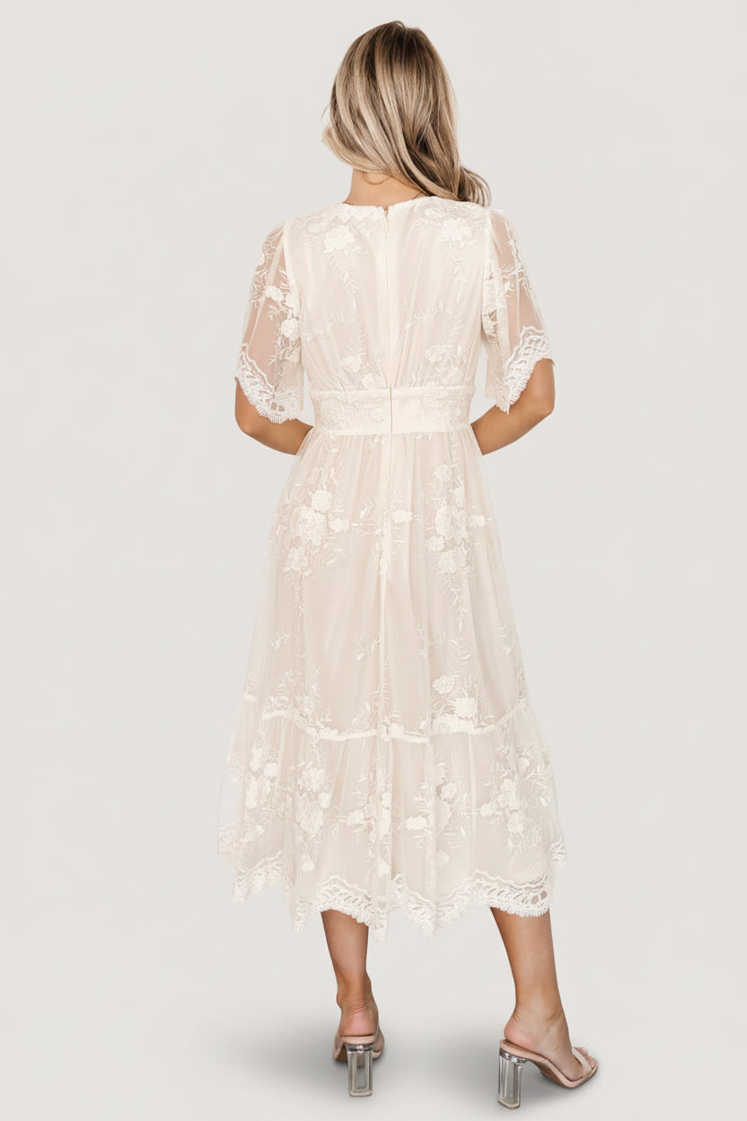 Clarisa Lace Midi Dress Vintage Cream | Baltic Born XL Clarisa Lace Midi Dress Vintage Cream | Baltic Born XL