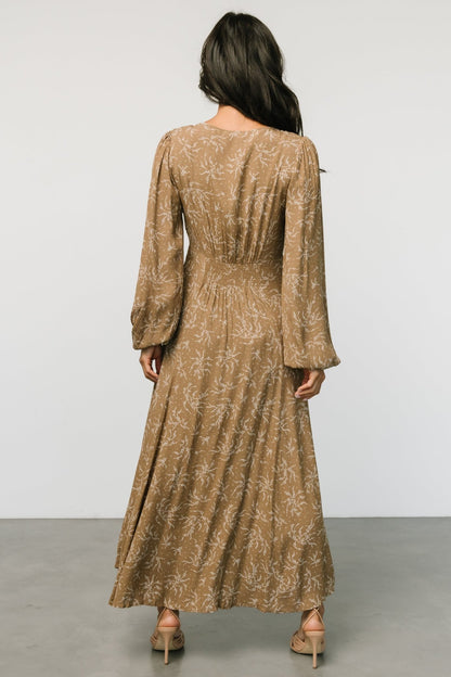 Claudine Maxi Dress | Dusty Brown Print - Baltic Born