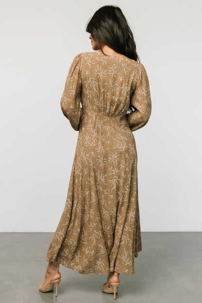 Claudine Maxi Dress | Dusty Brown Print - Baltic Born