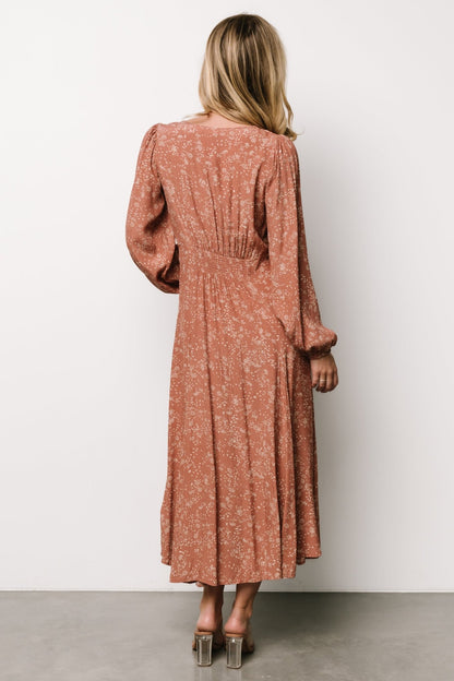 Claudine Maxi Dress | Dusty Clay Print - Baltic Born