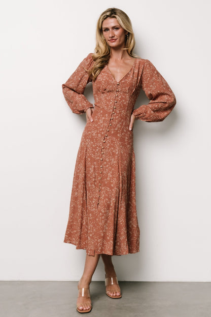 Claudine Maxi Dress | Dusty Clay Print - Baltic Born