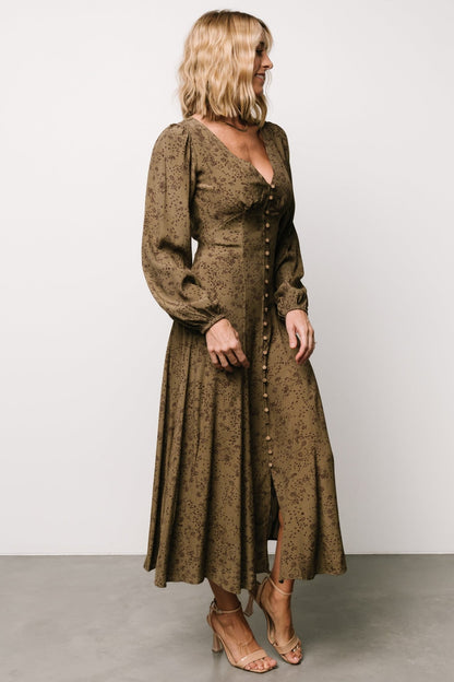 Claudine Maxi Dress | Olive Print - Baltic Born