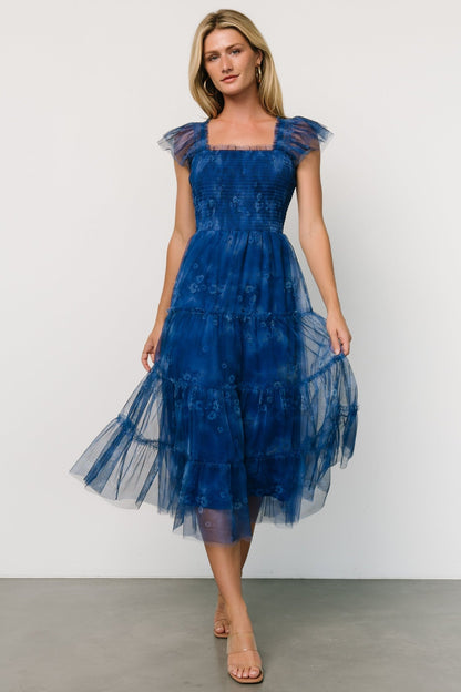 Clementine Tulle Midi Dress | Cobalt - Baltic Born