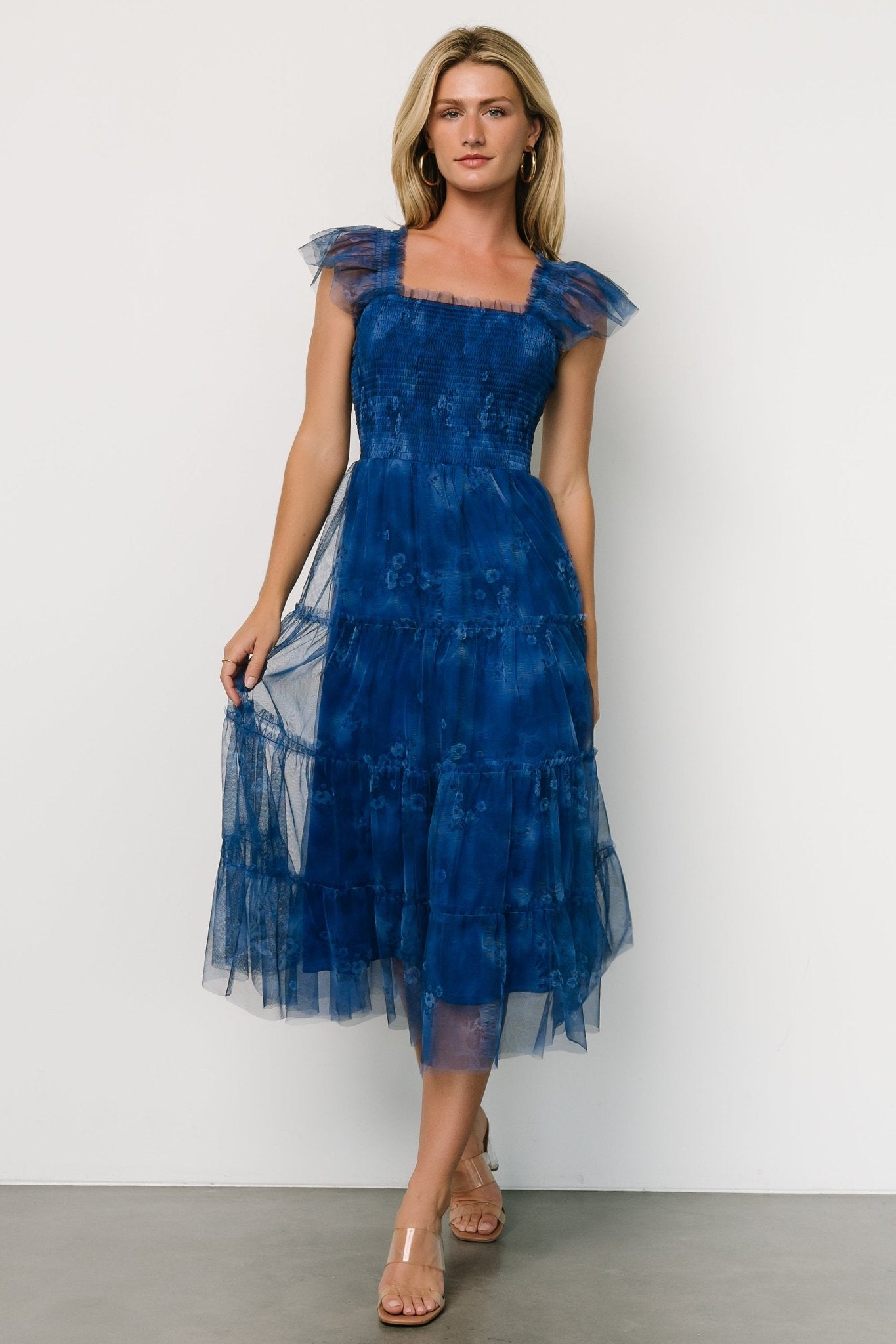 Clementine Tulle Midi Dress | Cobalt - Baltic Born