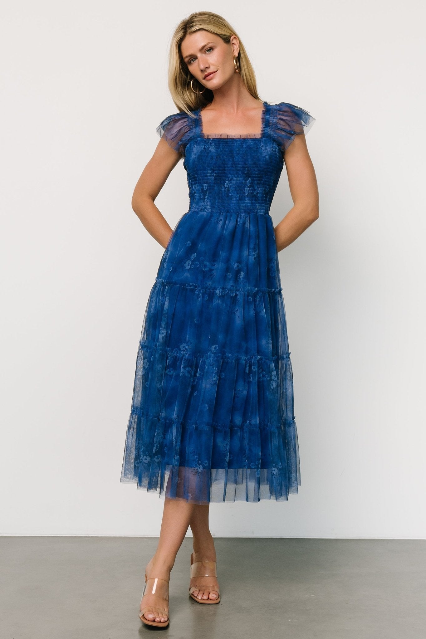 Clementine Tulle Midi Dress | Cobalt - Baltic Born