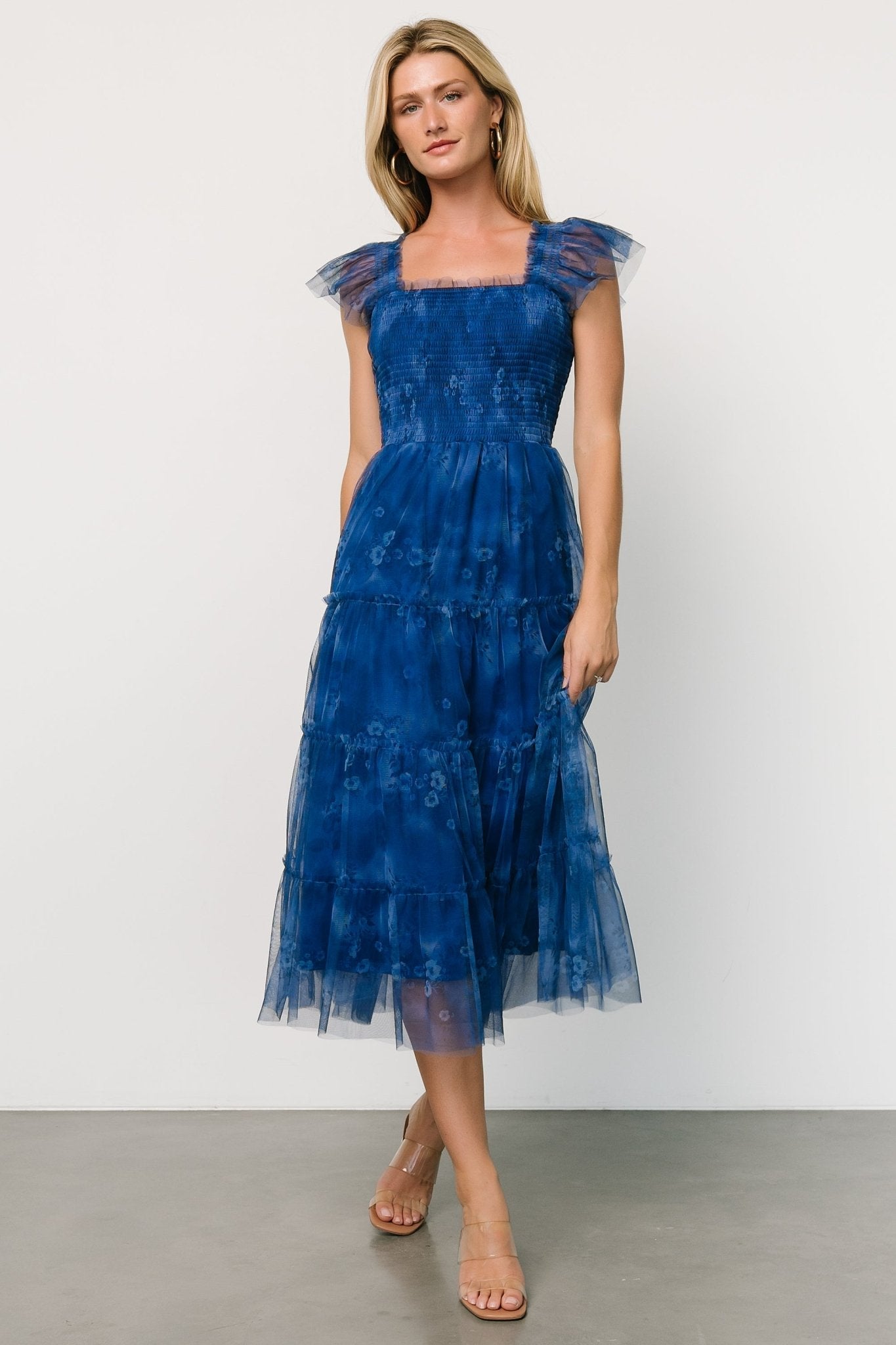 Clementine Tulle Midi Dress | Cobalt - Baltic Born