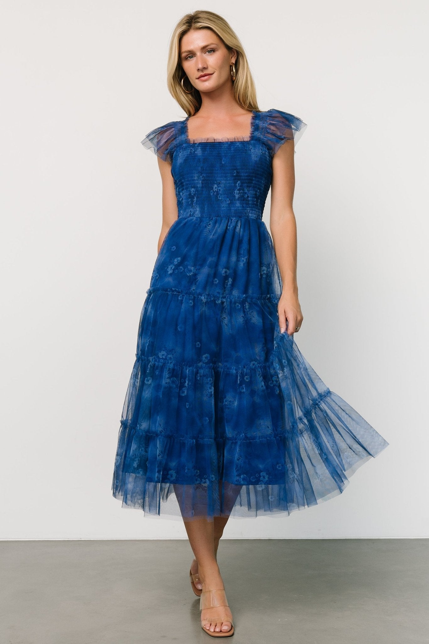 Blue dress tulle store