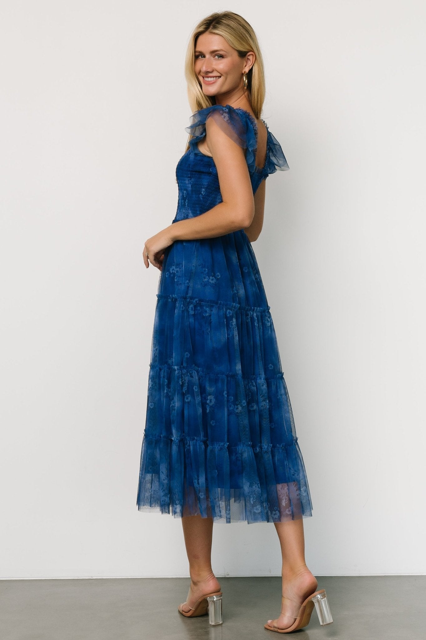 Clementine Tulle Midi Dress | Cobalt - Baltic Born