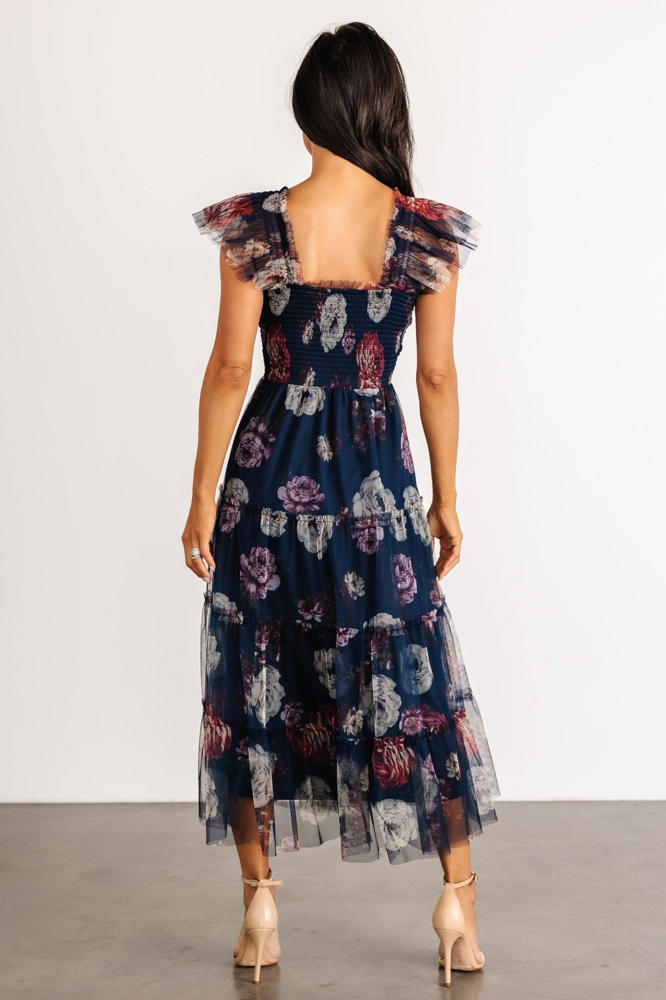 Clementine Tulle Midi Dress | Navy Floral - Baltic Born