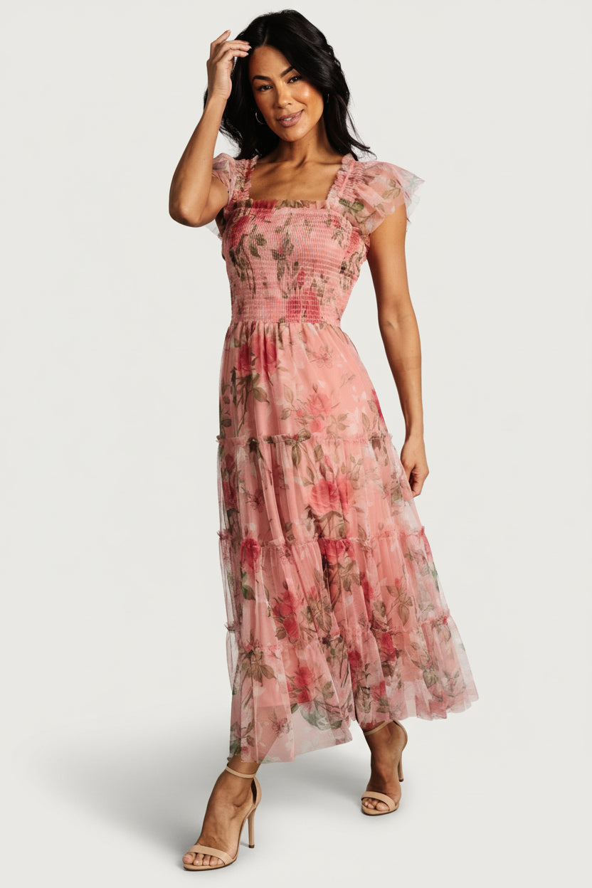clementine dress pink stripe main image 1