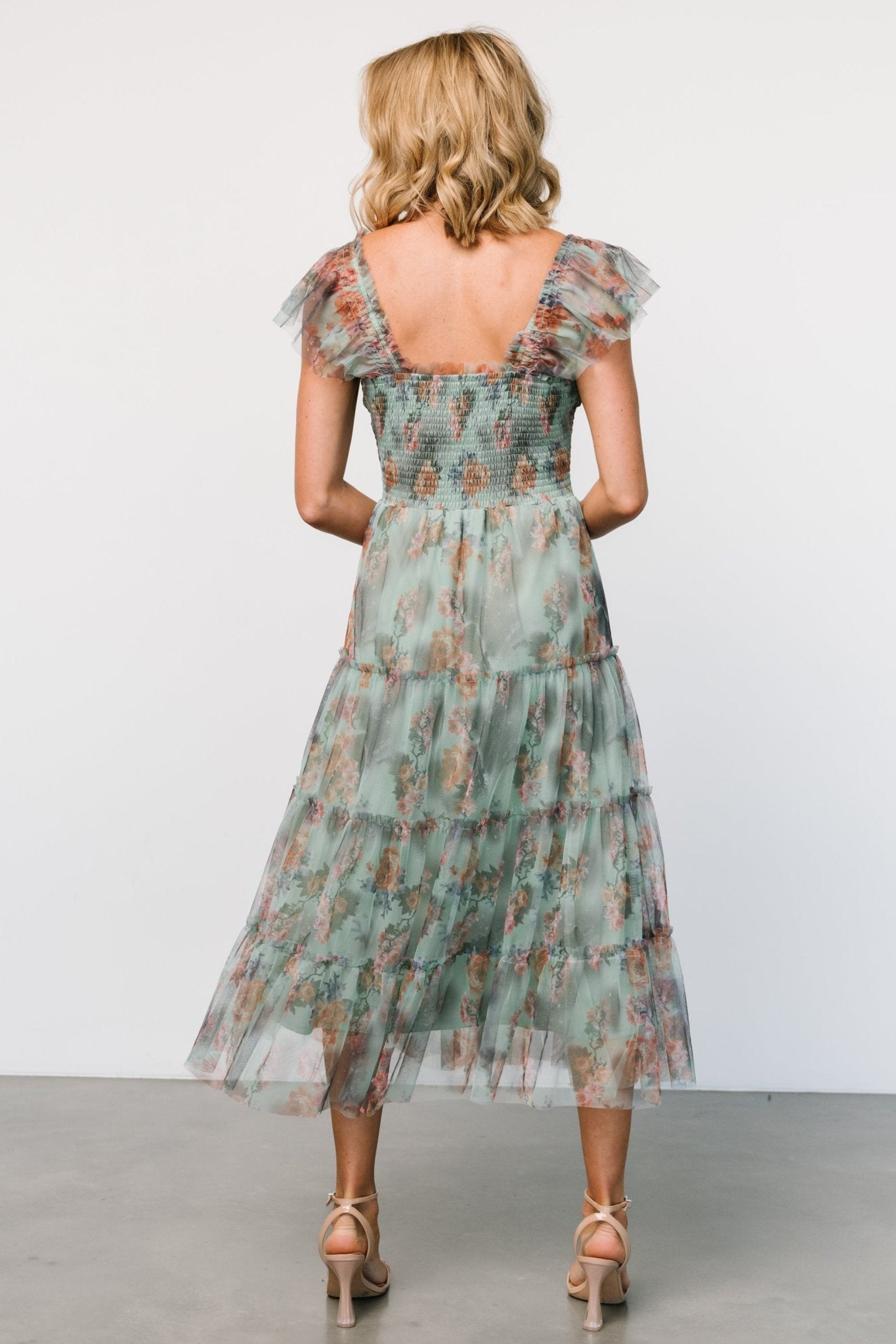 Clementine Tulle Midi Dress | Sage Multi Floral - Baltic Born