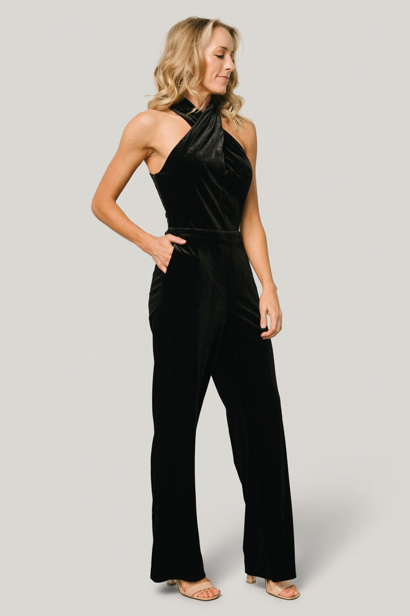 Cleopatra Velvet Jumpsuit | Black
