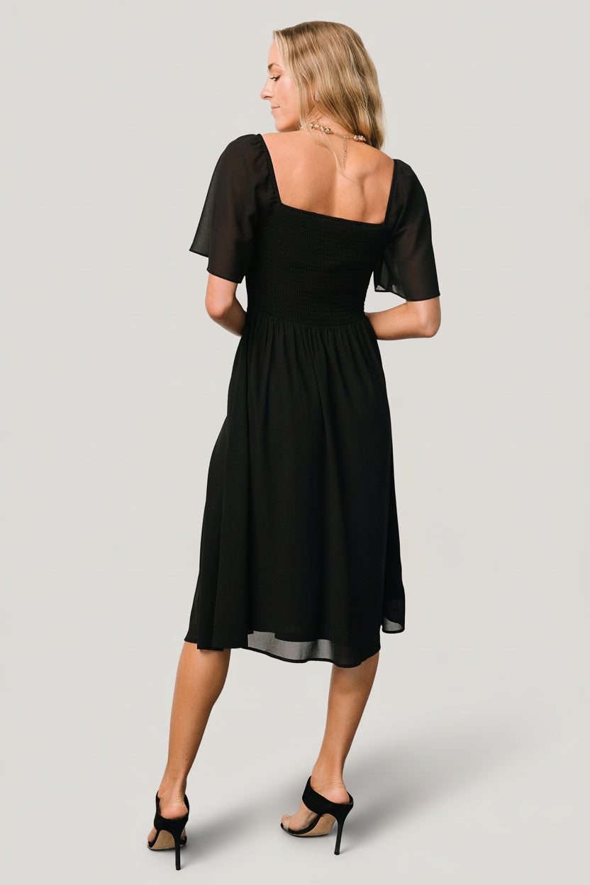 Colette Sweetheart Midi Dress | Black