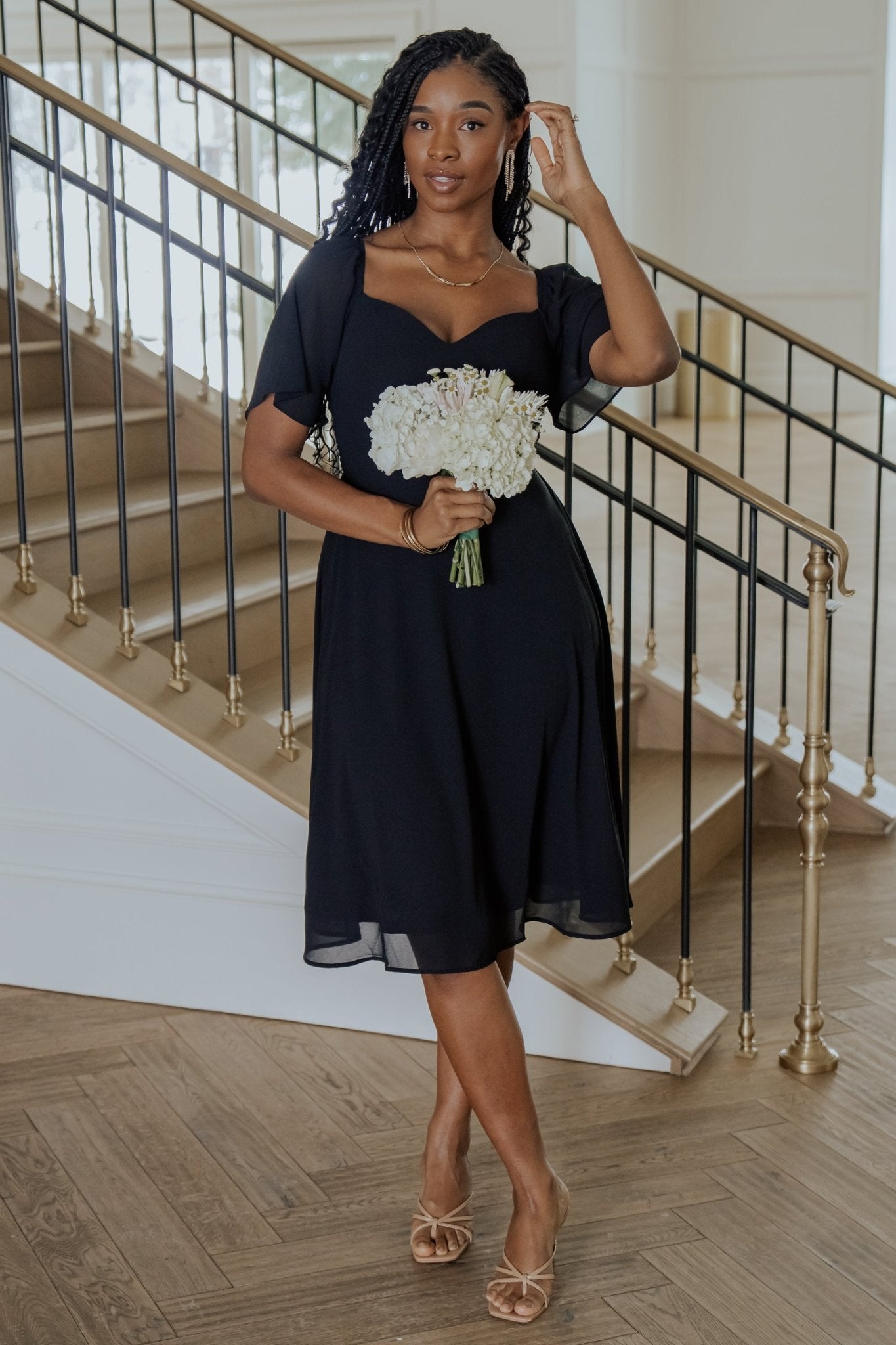Colette Sweetheart Midi Dress Black Chiffon | Baltic Born XS Colette Sweetheart Midi Dress Black Chiffon | Baltic Born XS