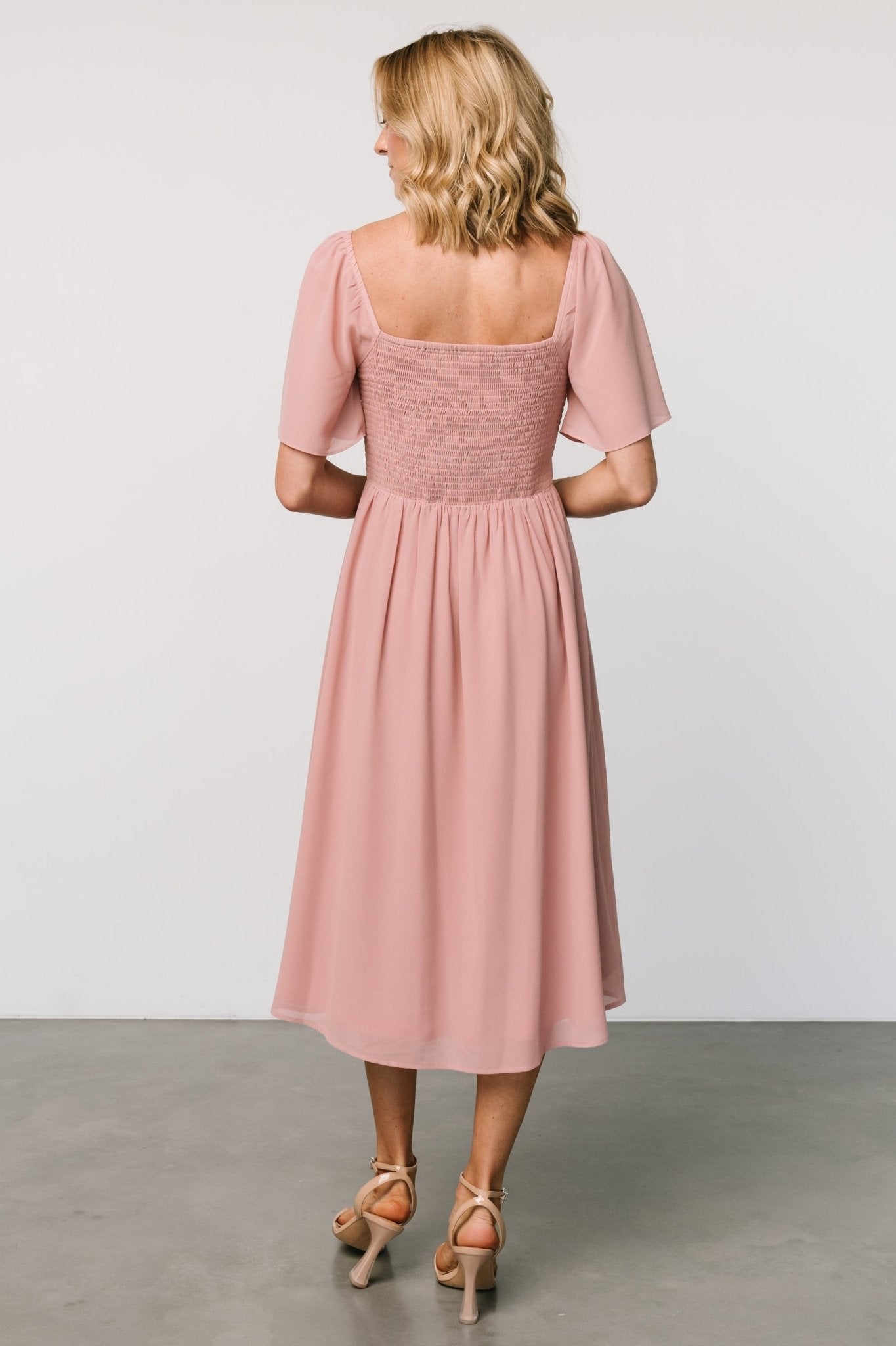 Colette Sweetheart Midi Dress | Blush - Baltic Born