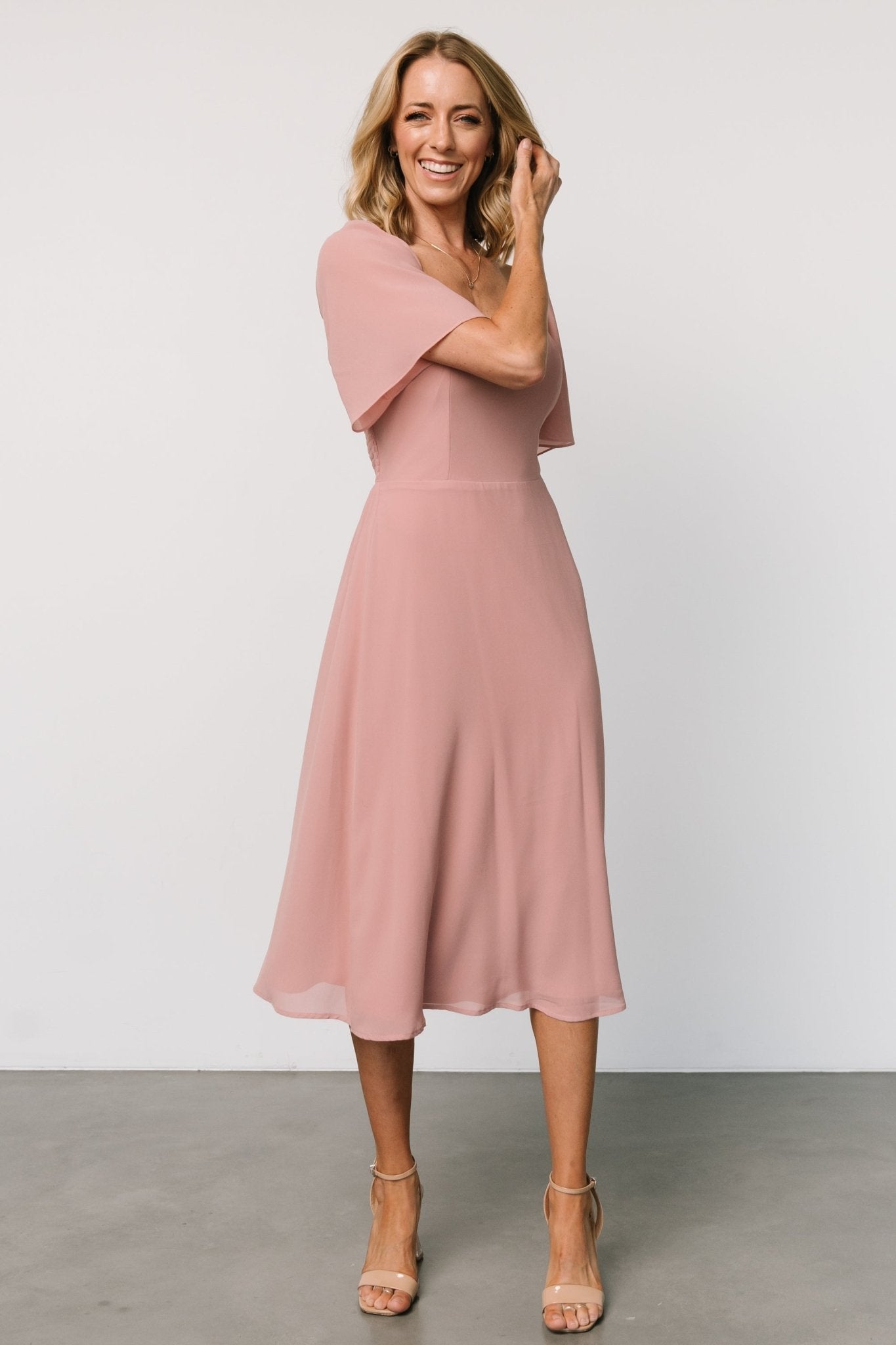 Colette Sweetheart Midi Dress | Blush - Baltic Born