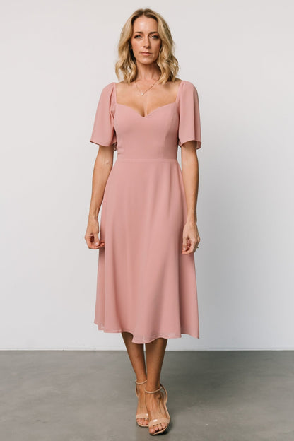 Colette Sweetheart Midi Dress | Blush - Baltic Born