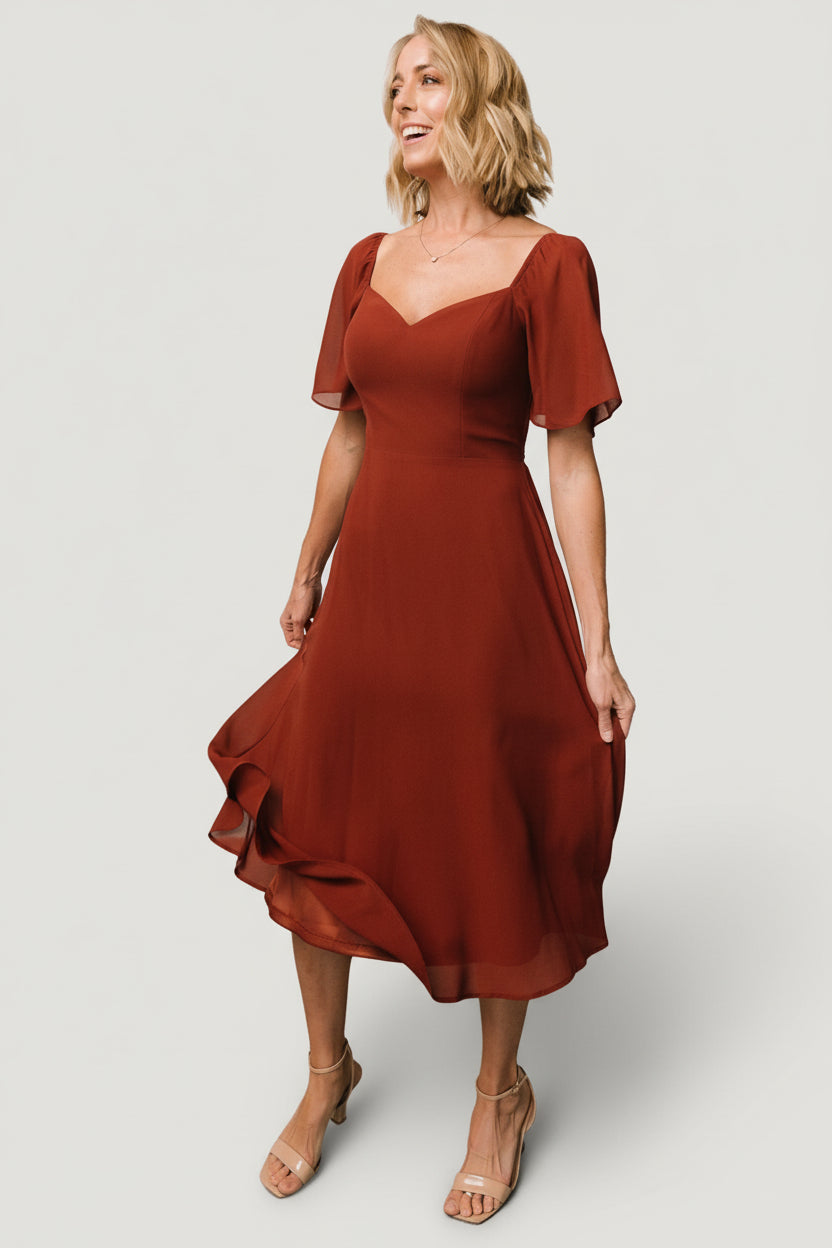 Colette Sweetheart Midi Dress | Cinnamon