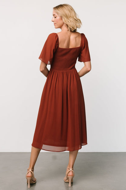 Colette Sweetheart Midi Dress | Cinnamon - Baltic Born