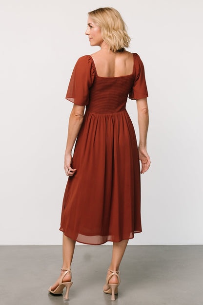 Colette Sweetheart Midi Dress | Cinnamon - Baltic Born