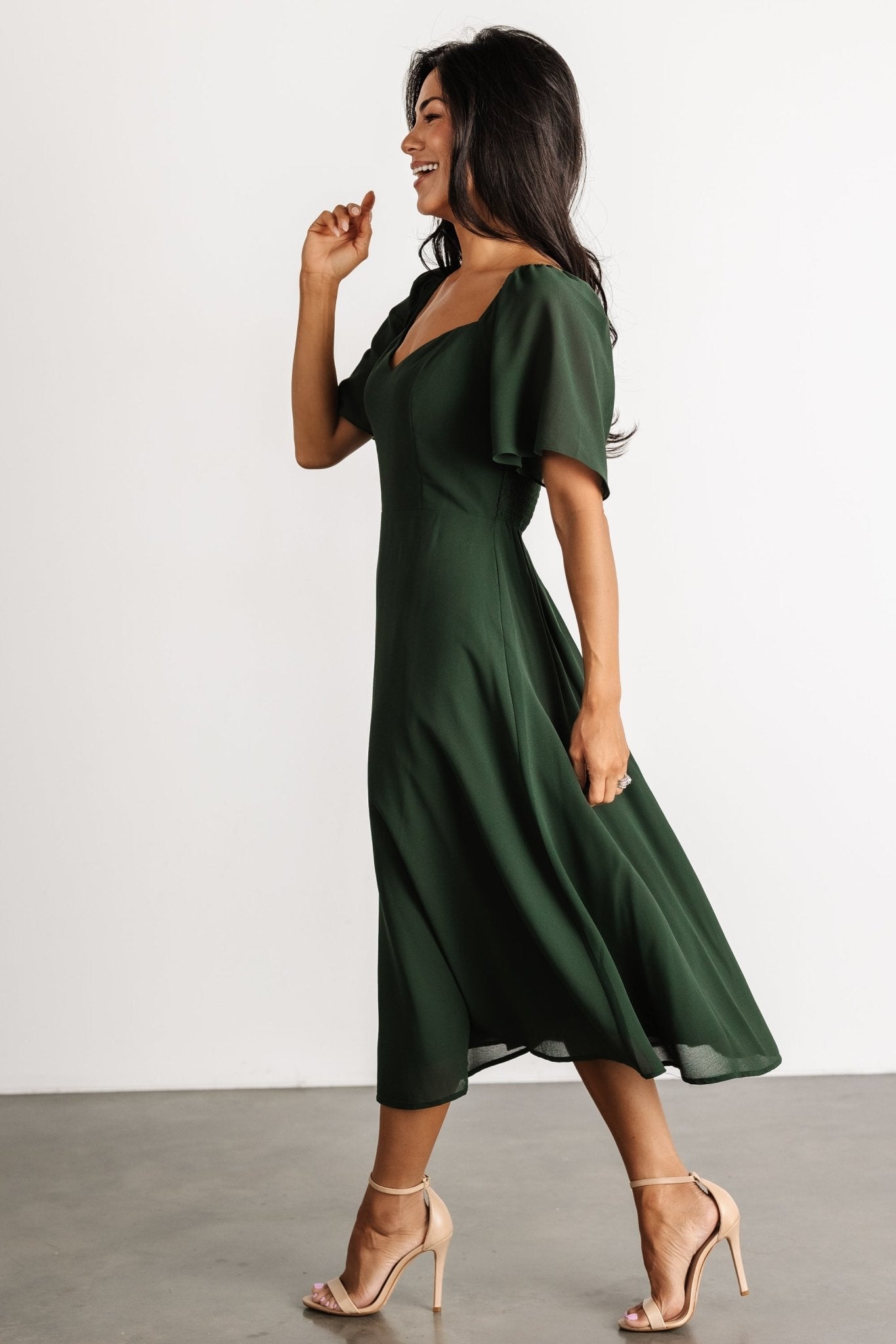 Colette Sweetheart Midi Dress | Evergreen - Baltic Born