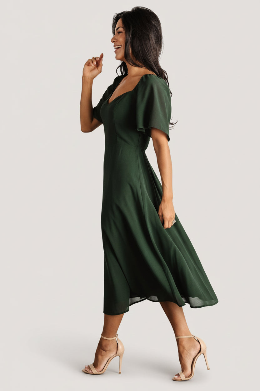 Colette Sweetheart Midi Dress | Evergreen