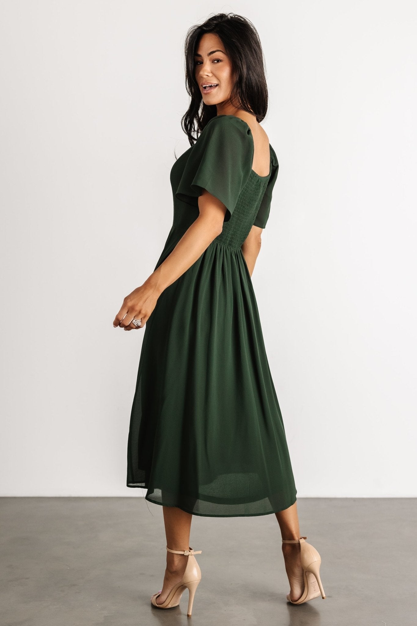 Colette Sweetheart Midi Dress | Evergreen - Baltic Born