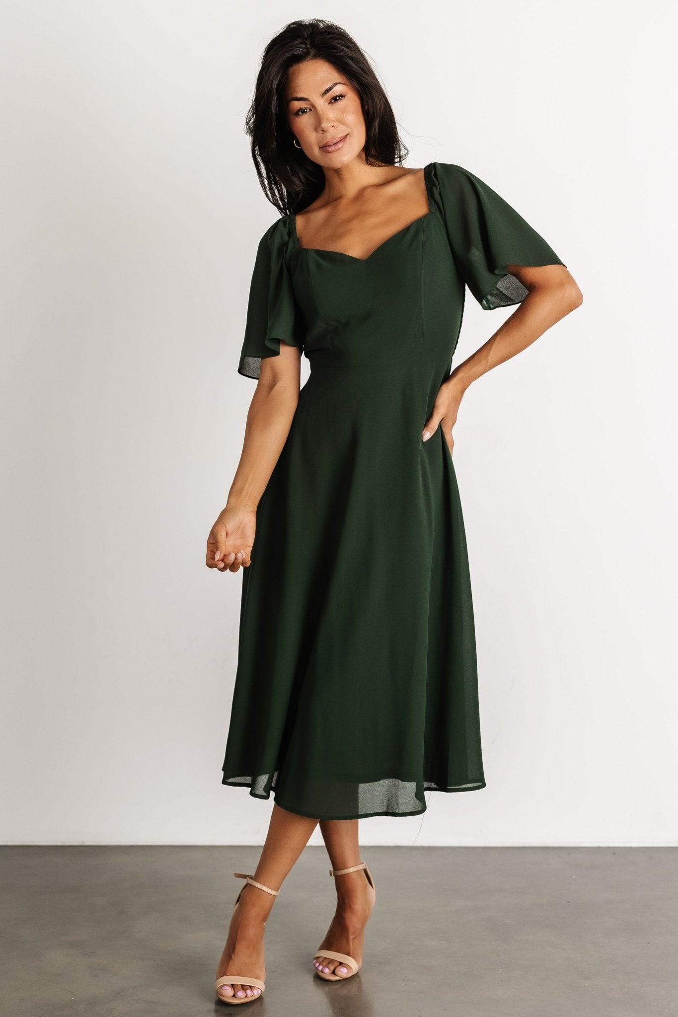 Colette Sweetheart Midi Dress | Evergreen - Baltic Born