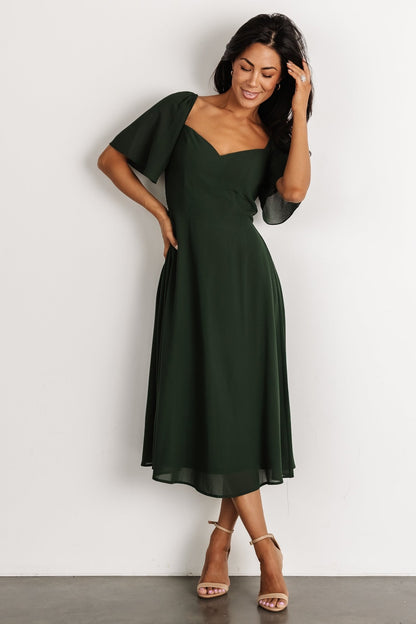 Colette Sweetheart Midi Dress | Evergreen - Baltic Born