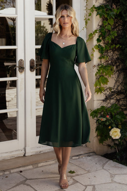 Colette Sweetheart Midi Dress | Evergreen - Baltic Born