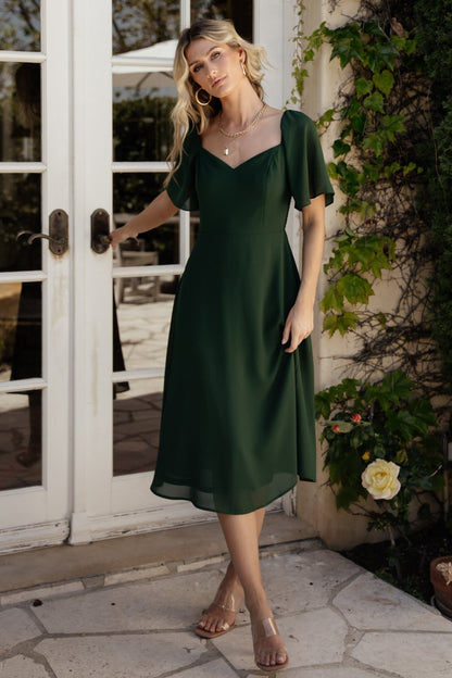 Colette Sweetheart Midi Dress | Evergreen - Baltic Born