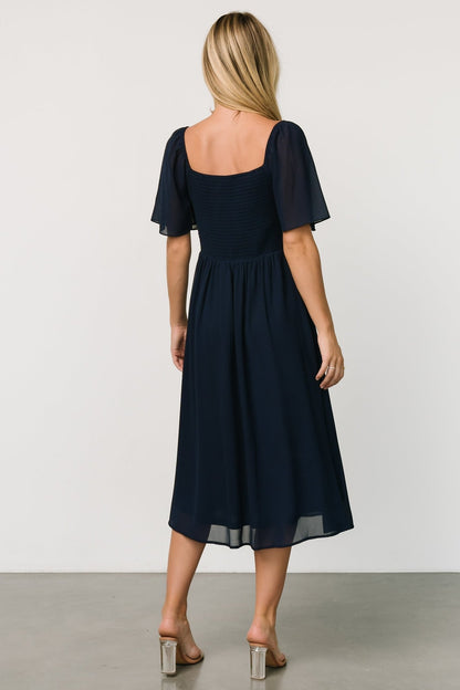 Colette Sweetheart Midi Dress | Navy - Baltic Born