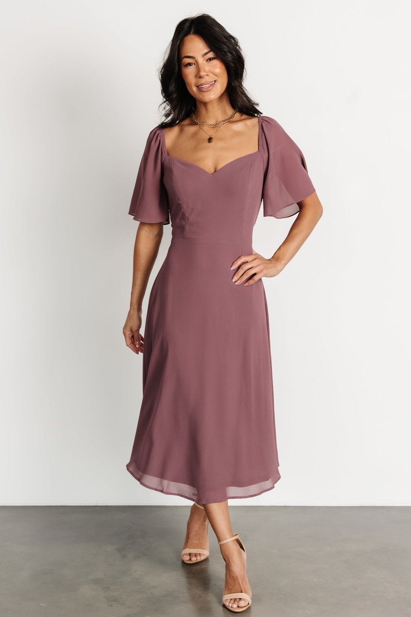 Colette Sweetheart Midi Dress | Vintage Plum - Baltic Born