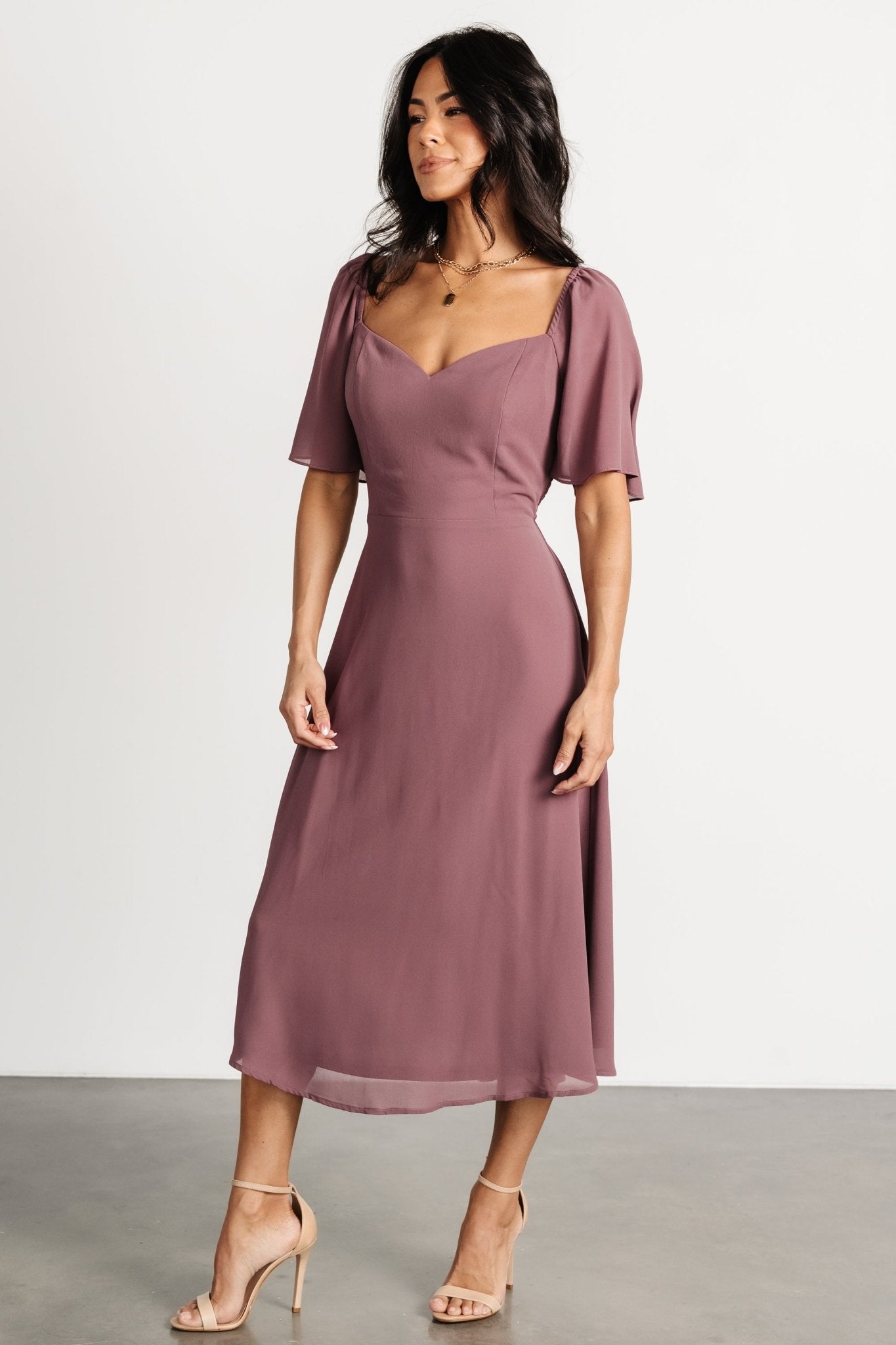 Colette Sweetheart Midi Dress | Vintage Plum - Baltic Born