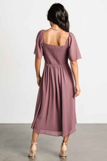 Colette Sweetheart Midi Dress | Vintage Plum - Baltic Born