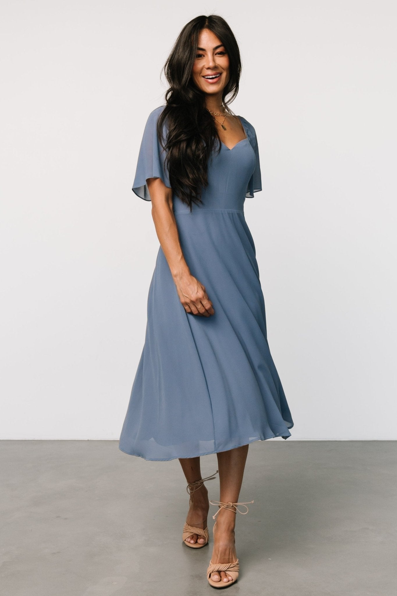 Colette Sweetheart Midi Dress | Whisper Blue - Baltic Born