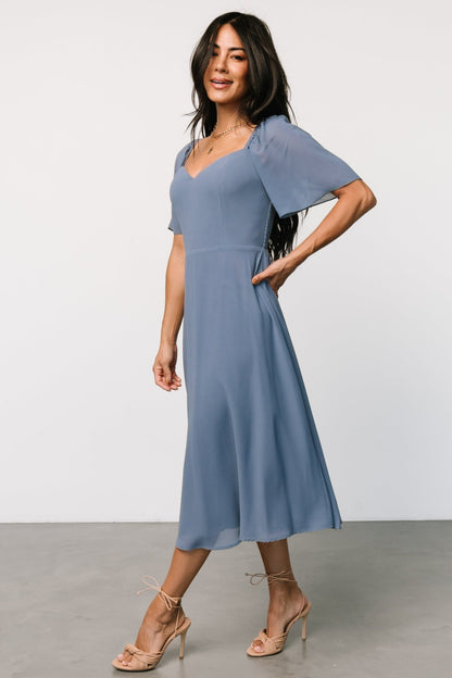 Colette Sweetheart Midi Dress | Whisper Blue - Baltic Born