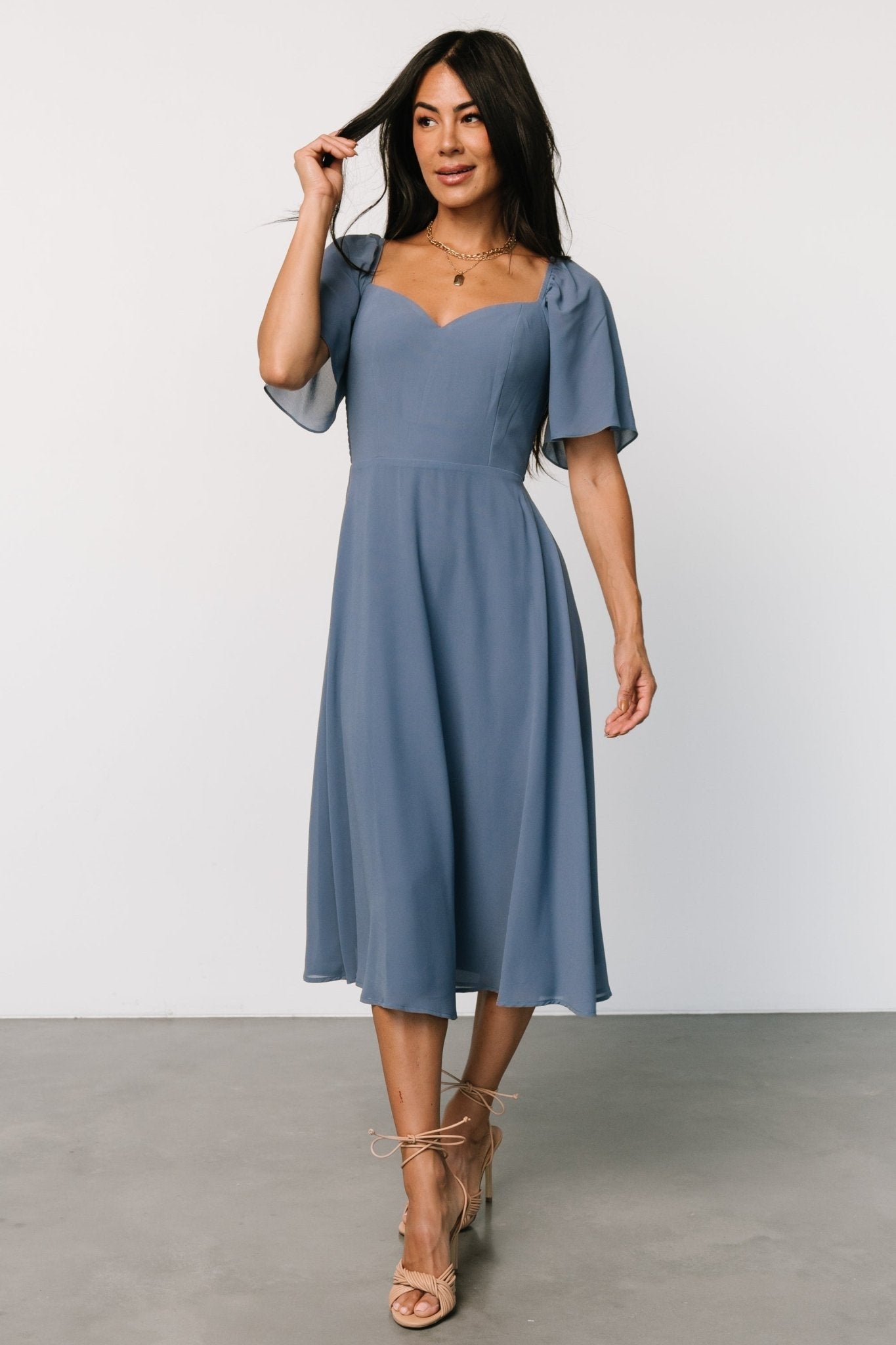 Colette Sweetheart Midi Dress | Whisper Blue - Baltic Born