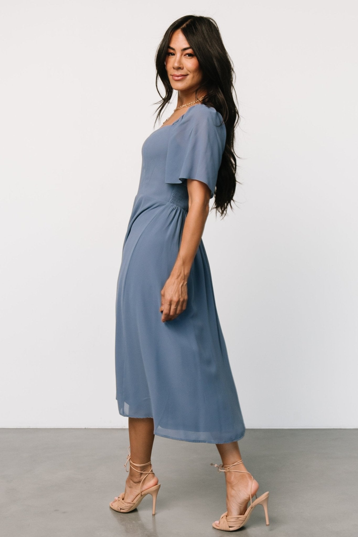 Colette Sweetheart Midi Dress | Whisper Blue - Baltic Born