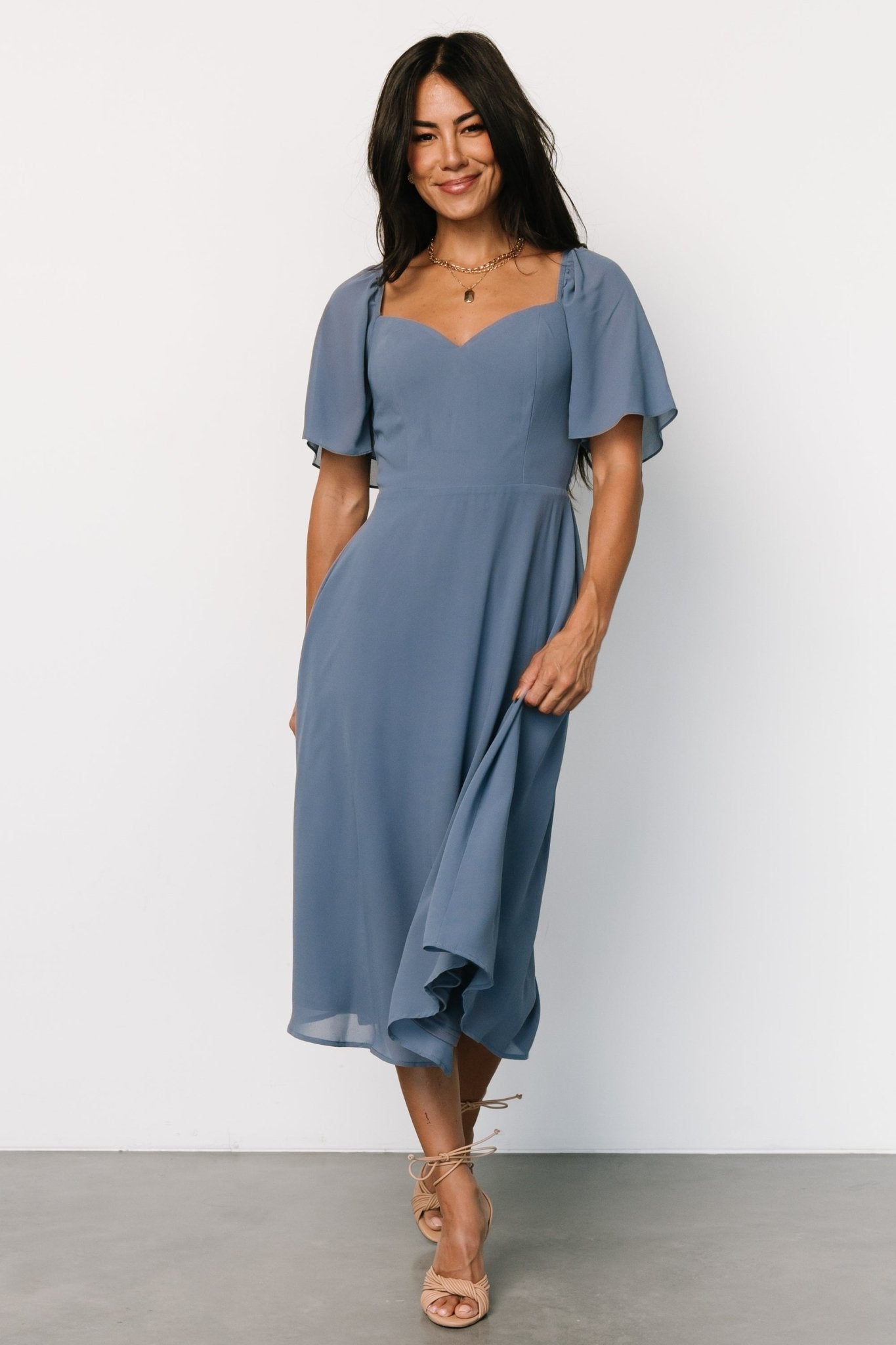 Colette Sweetheart Midi Dress | Whisper Blue - Baltic Born